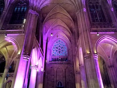 Purple, Cathedral, Landmark, Gothic Architecture photo
