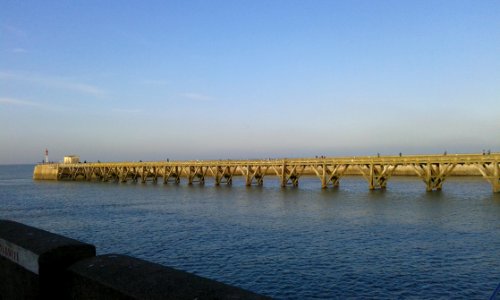 Sea, Pier, Bridge, Horizon photo