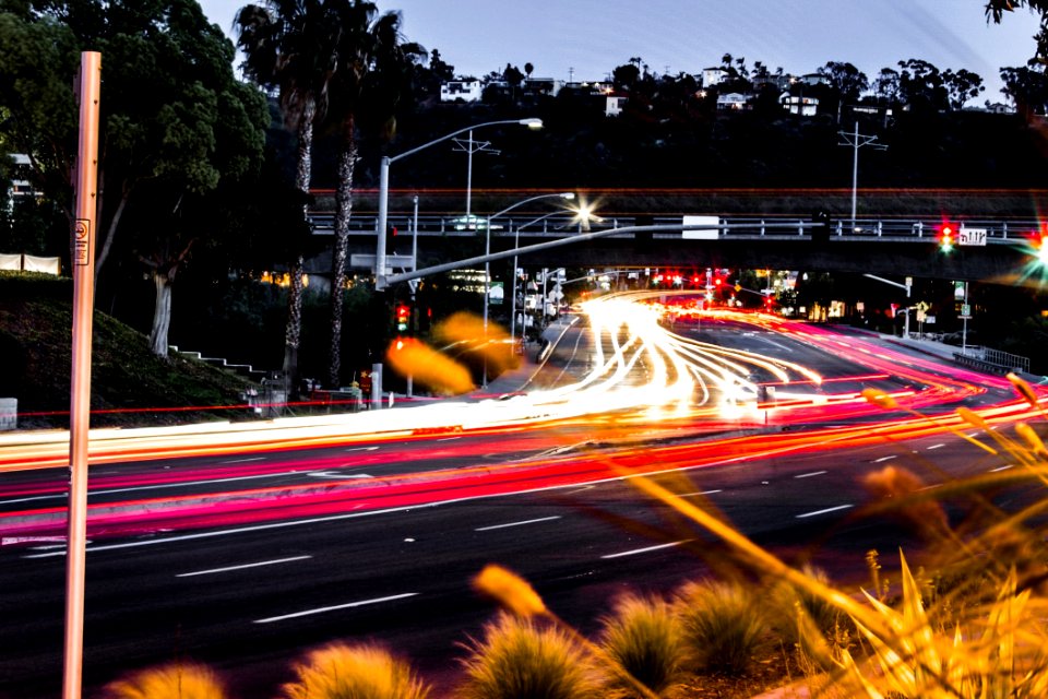 Car Night Road Infrastructure