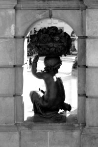 Sculpture Statue Black And White Stone Carving photo