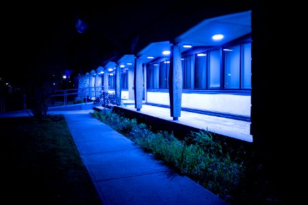 Blue Night Light Architecture photo