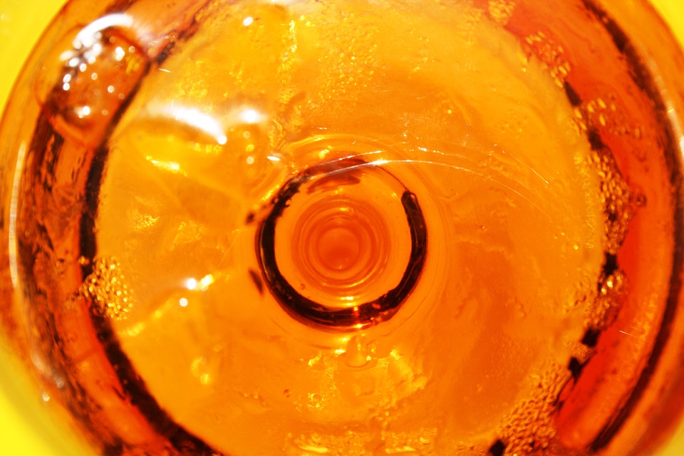 Cool drink amber colored non-alcoholic drink