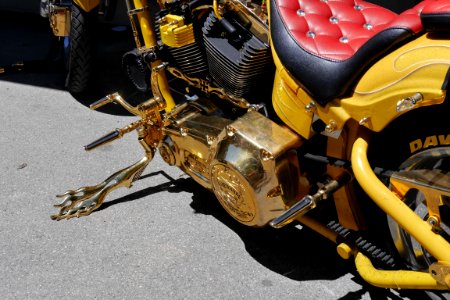 Motor Vehicle Land Vehicle Yellow Motorcycle photo