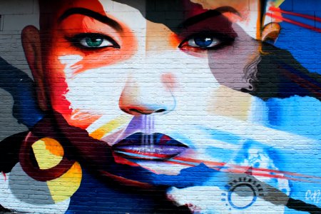 Blue Art Street Art Mural photo