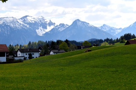 Mountain Range Mountainous Landforms Grassland Sky photo