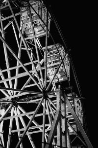 Ferris Wheel Black Landmark Black And White photo