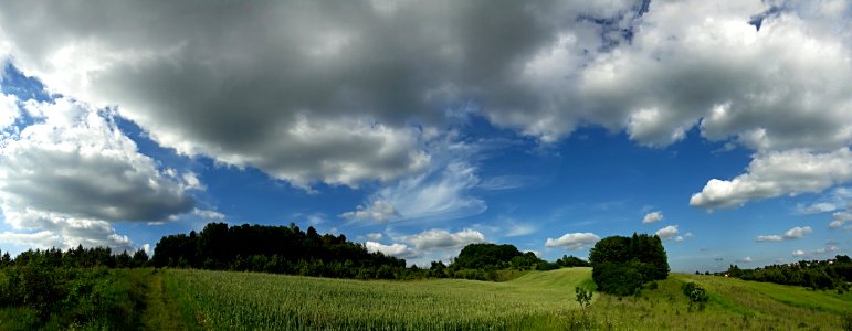 Sky Cloud Grassland Field