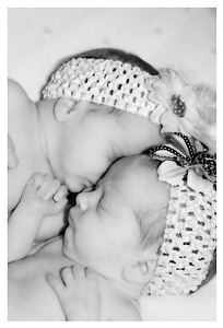 Infant girl black and white photo