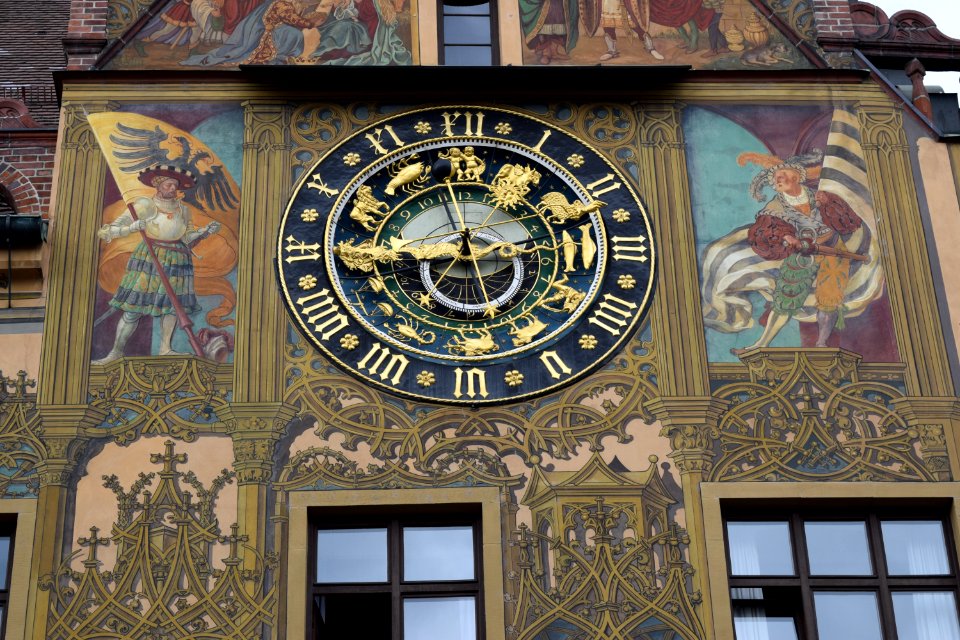 Clock Wall Facade Mural