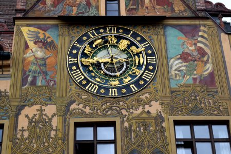 Clock Wall Facade Mural