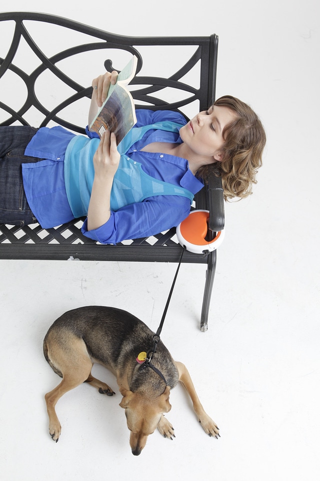 Reading magazine happy pet