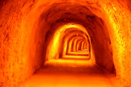 Yellow Tunnel Light Arch photo