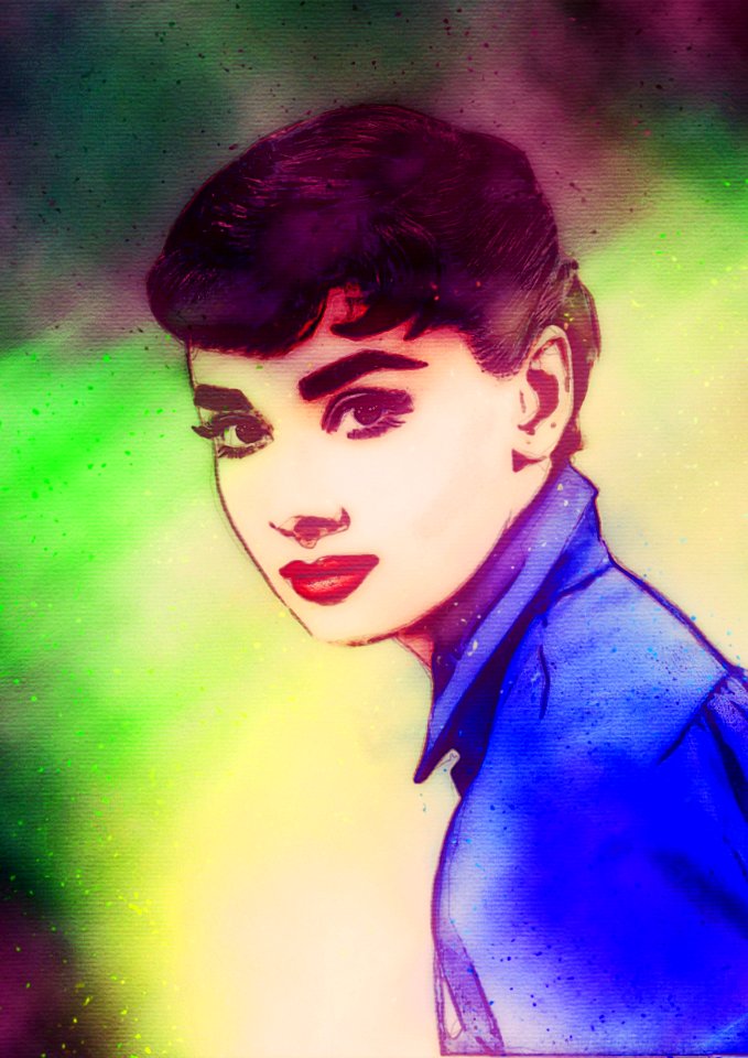 Face Green Purple Pink