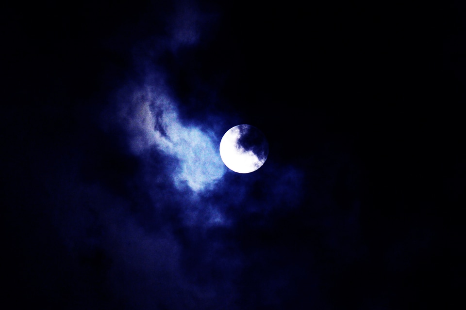 Supermoon nature blue