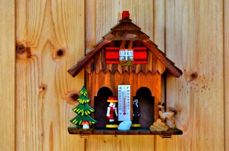 Birdhouse Wood Christmas Ornament Cuckoo Clock