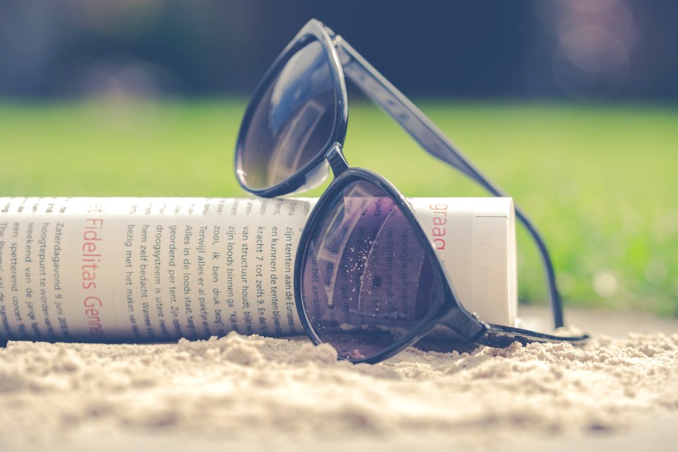 Black Sunglasses On Book photo