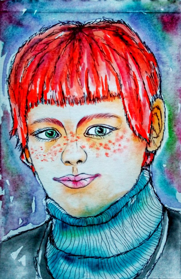 Face Art Watercolor Paint Nose photo