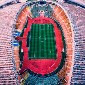 Aerial Photography Of Multicolored Soccer Field