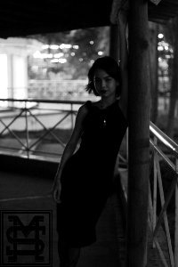 Monochrome Photography Of Woman Wearing Black Dress photo