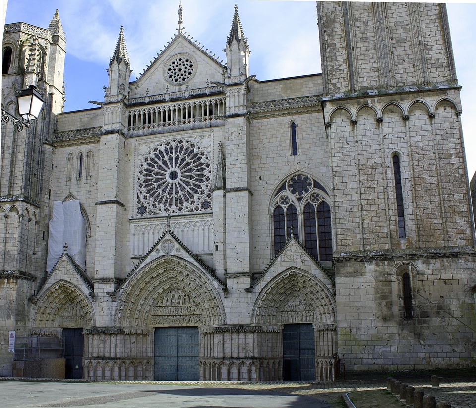 Stone carvings poitiers cathedral france