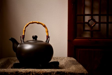 Unused Teapot On Side Table photo