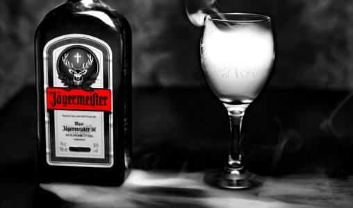 Liqueur Drink Distilled Beverage Black And White photo