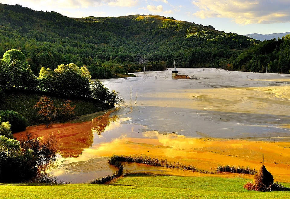 Old lake sunken