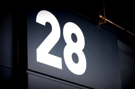 Black Board Showing Number 28