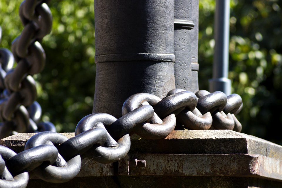 Brown Metal Linked Chain