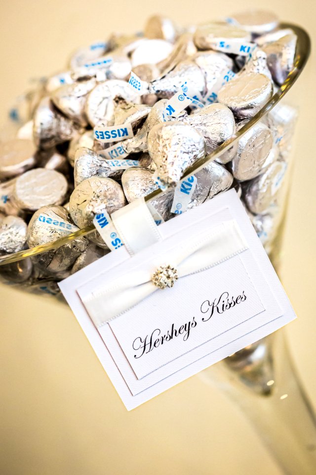 Hersheys Kisses On Glass Container