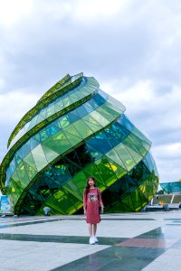 Green And Teal Glass Dome Building