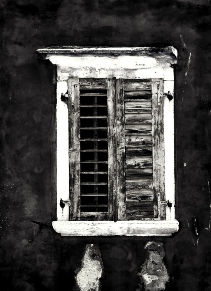 Grayscale Photo Of Window