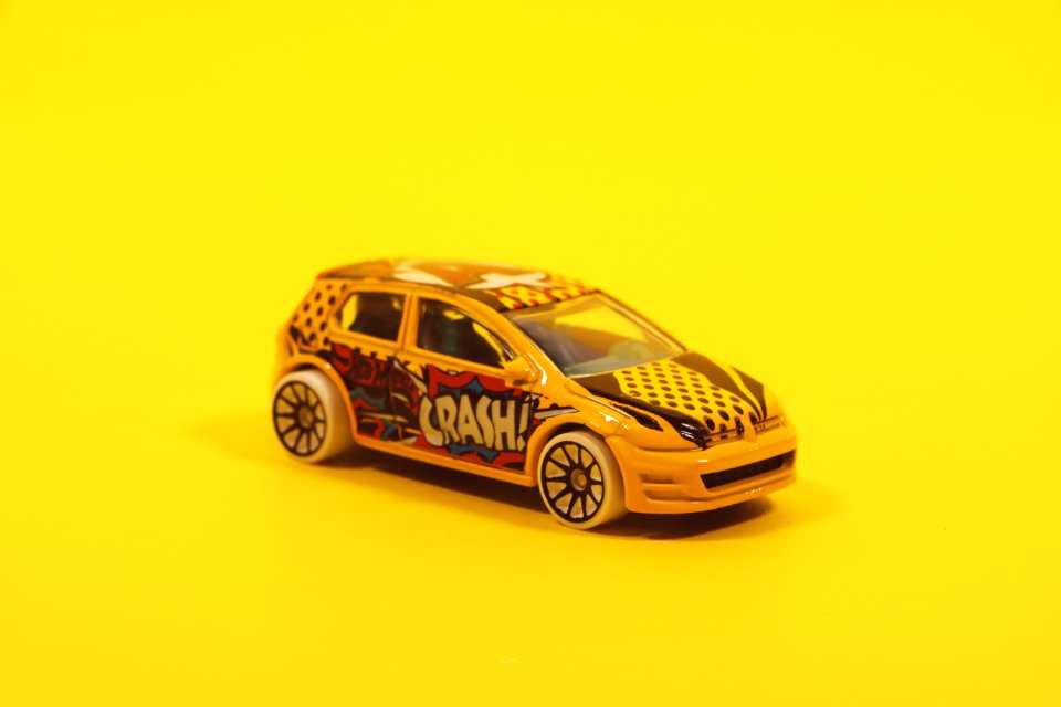 Yellow And Red 5-door Hatchback Die-cast Model