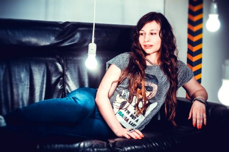 Woman In Gray Crew-neck Shirt