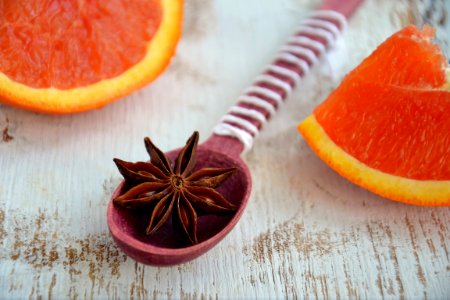 Star Anise On Red Spoon photo