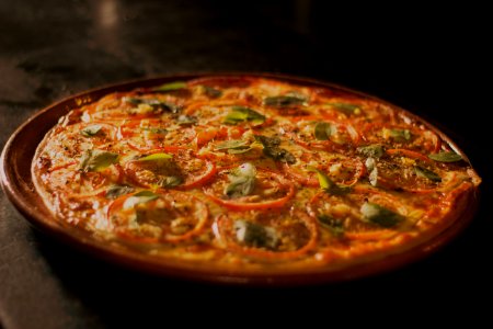 Pizza With Red Pepper And Cheese photo