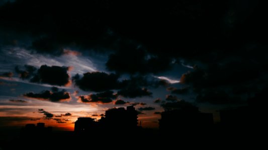 Silhouette Photo Of Houses