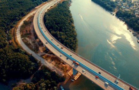 Aerial View Photography Of Bridge Near River photo