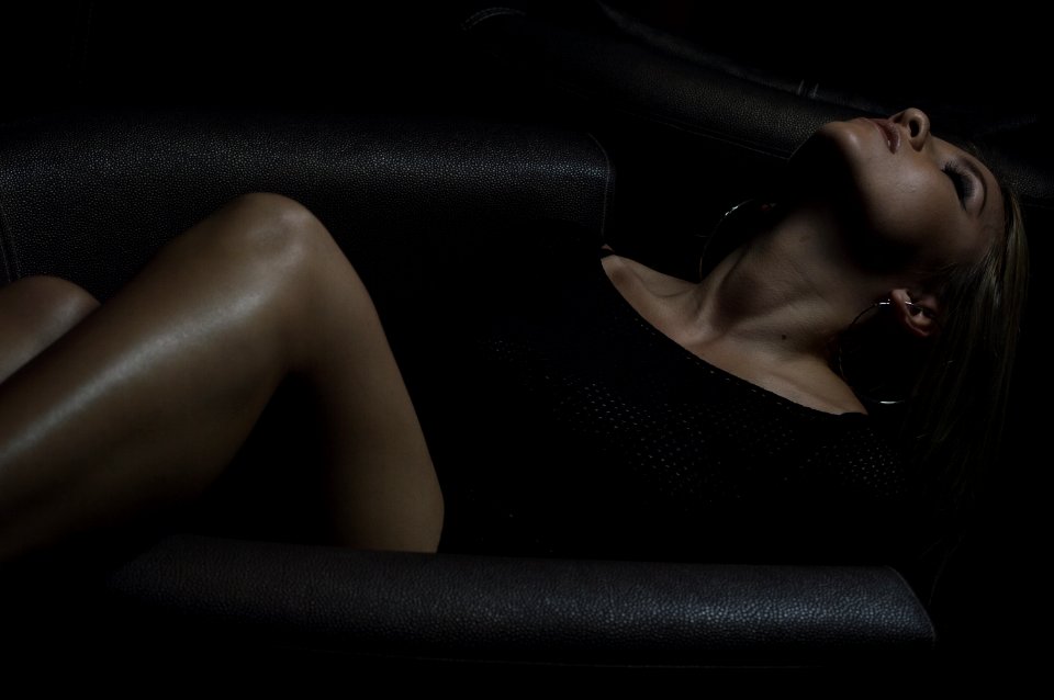 Woman In Black Scoop-neck Top