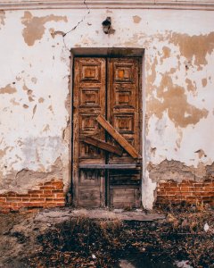 Vintage Brown Wooden Door photo