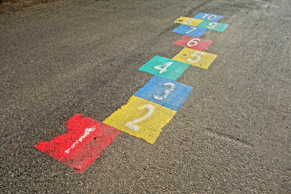 Blue Red Yellow Asphalt