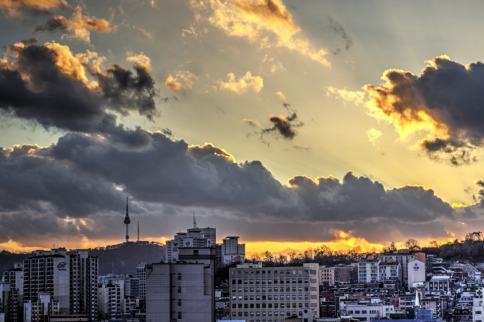 Namsan tower seoul sky