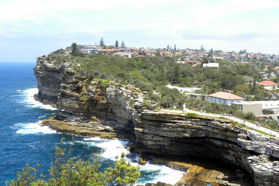 Cliff watson bay sea