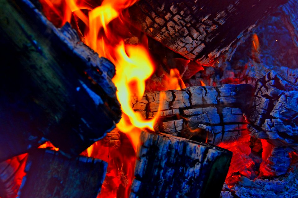 Blue Campfire Heat Geological Phenomenon