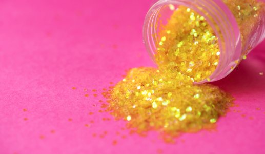 Yellow Glitter Macro Photography Close Up