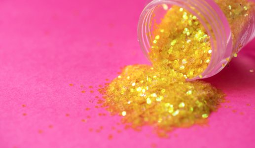 Yellow Glitter Macro Photography Close Up photo