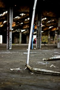 Tilt Shift Photo White Metal Rod photo