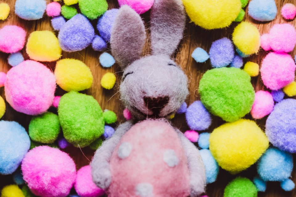 Top View Of White Rabbit Plush Toy