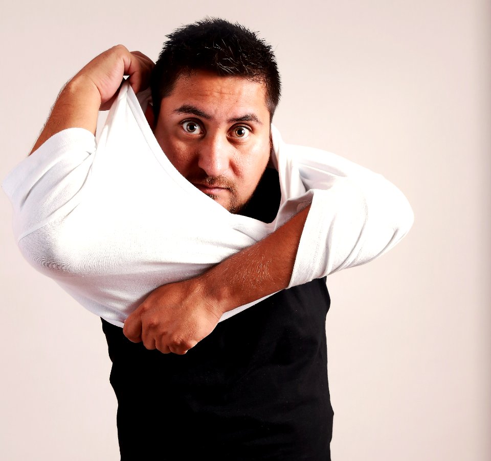 Man Wearing Black And White Shirts photo