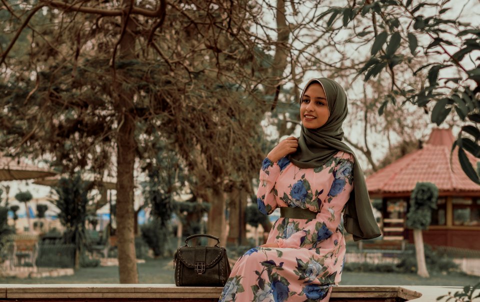 Woman Wearing Grey Hijab Headdress